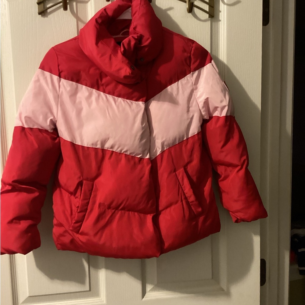 Red and pink puffer, Calvin Klein Jeans girls jacket.size M 8/10
